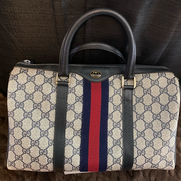 Gucci Authentic Blue Boston Bag - Picture 1 of 11